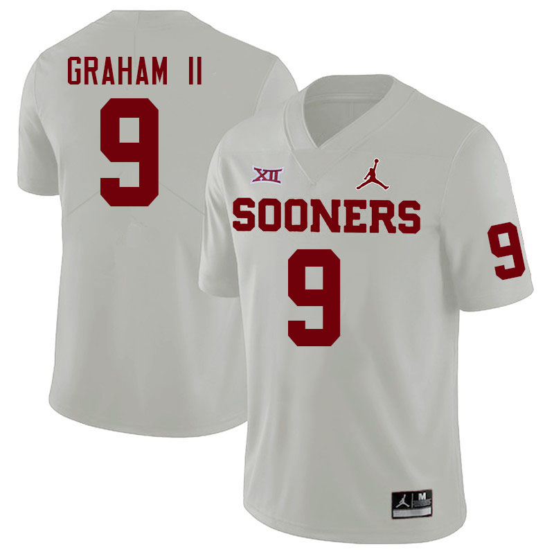 Oklahoma Sooners #9 D.J. Graham II College Football Jerseys Stitched-White